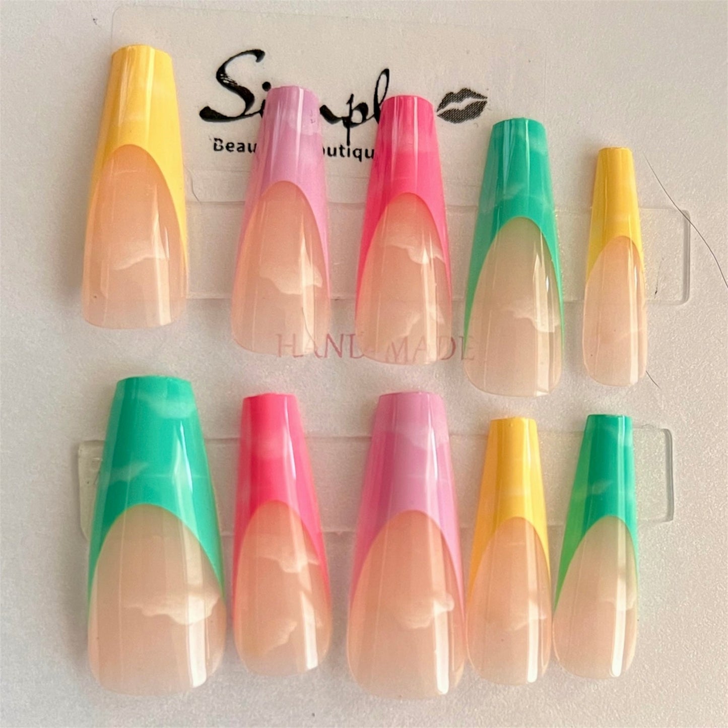 Rainbow Press On Nails