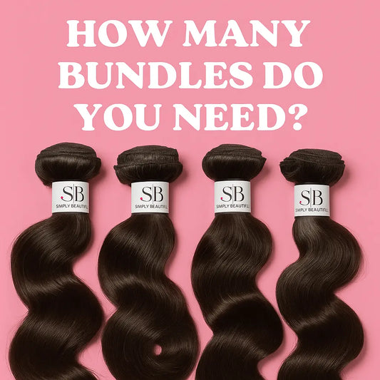 image shows the words how many bundles do you need and 4 bundles with SB Boutique label on it.  