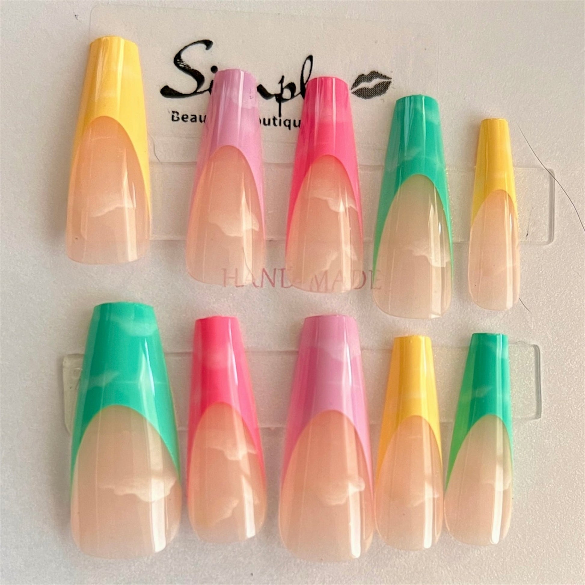 Rainbow Press On Nails