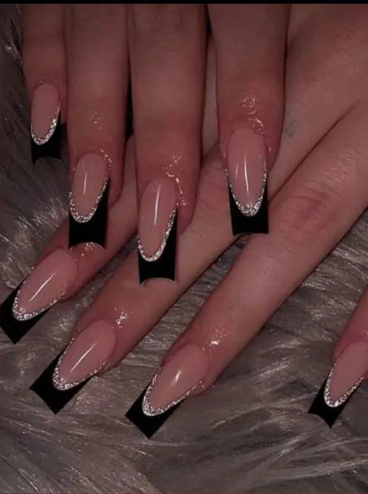 Black Tip Press on nails SB Boutique