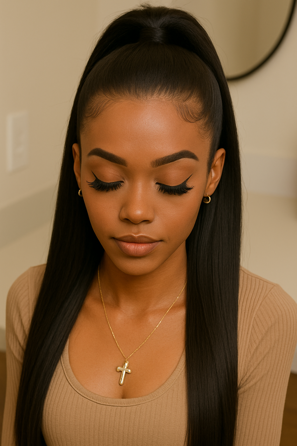 HD Lace Frontal providing seamless blend and full coverage for versatile styling.
