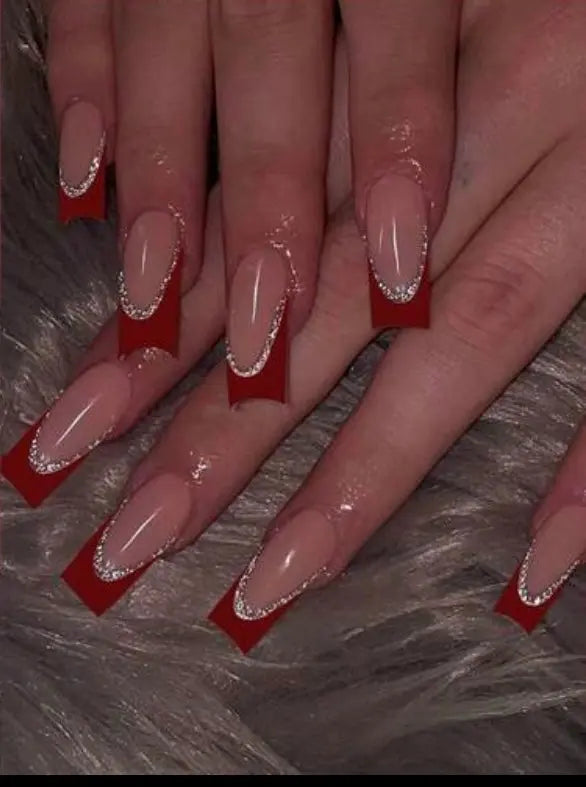 Red Tip Press on nails SB Boutique
