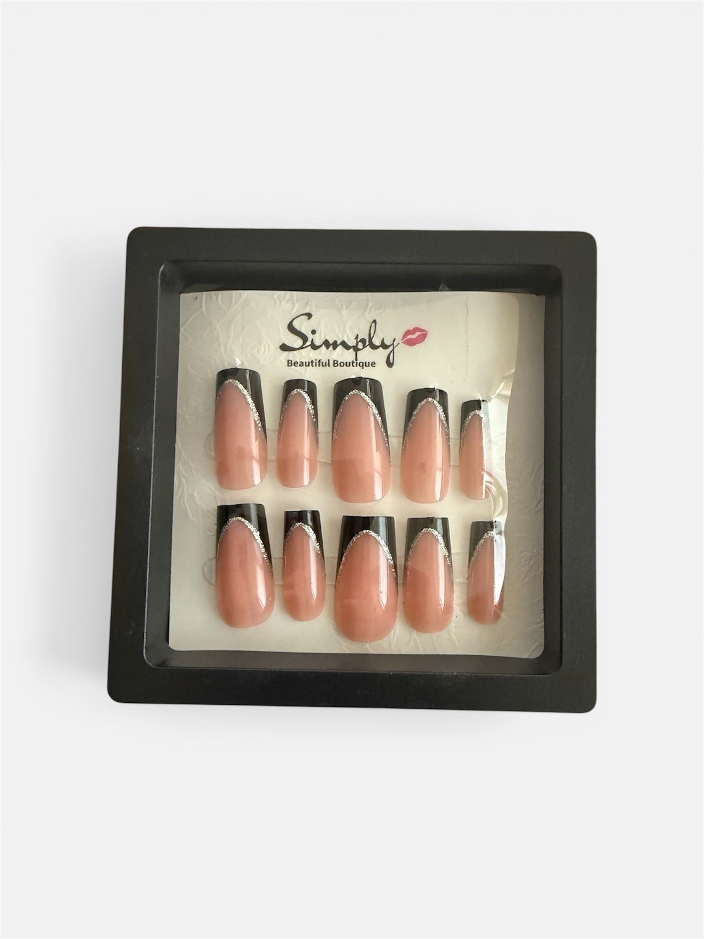 Black Tip Press-On Nails – Salon-Quality Nail Extensions SB Boutique