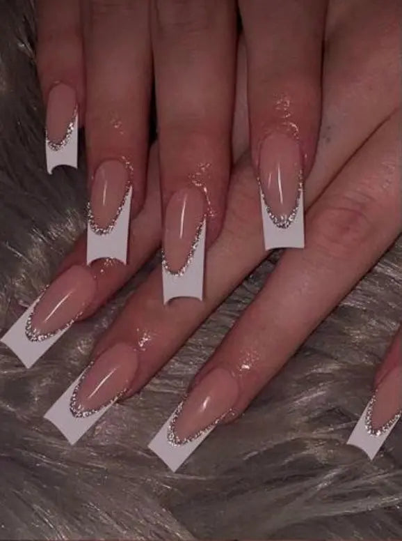White Tip Press on nails SB Boutique