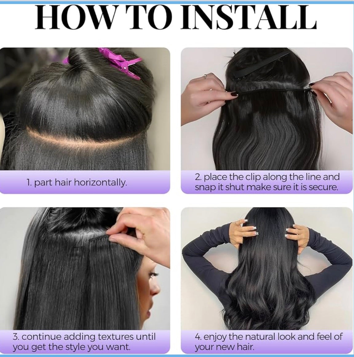 100% Raw Human Hair Clip-In Extensions – Seamless Volume & Length SB Boutique