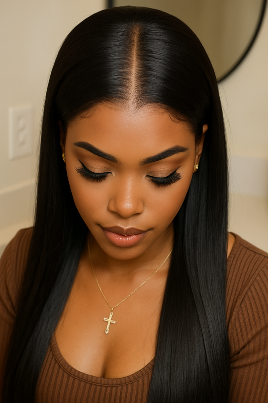 HD Lace Closure providing natural-looking hairline with seamless blend.